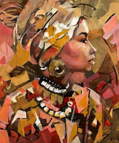 Colorful bohemian woman