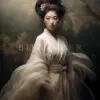 Aiko op leertextuur fotokunstwerk Kunstgalerie Bijzonder