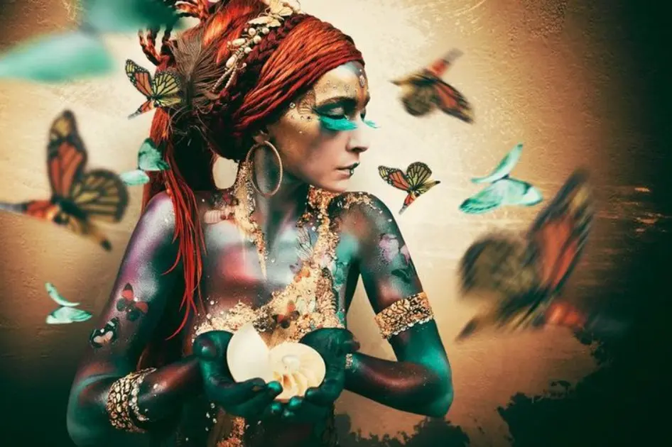 Woman with butterflies II