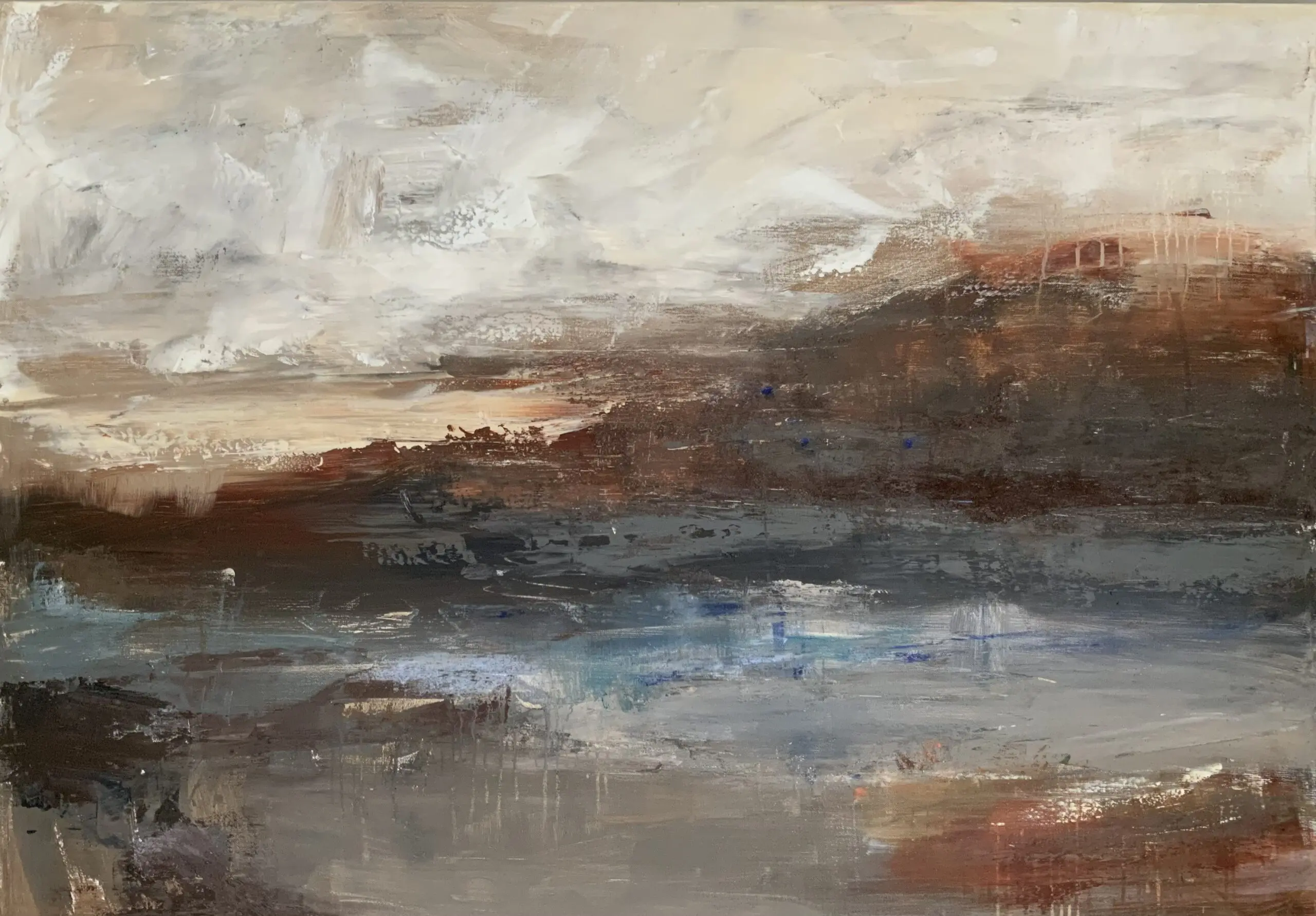 Authentic schilderij abstract hennie van de lande