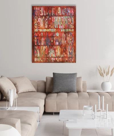 The pulse of color I warm abstract schilderij