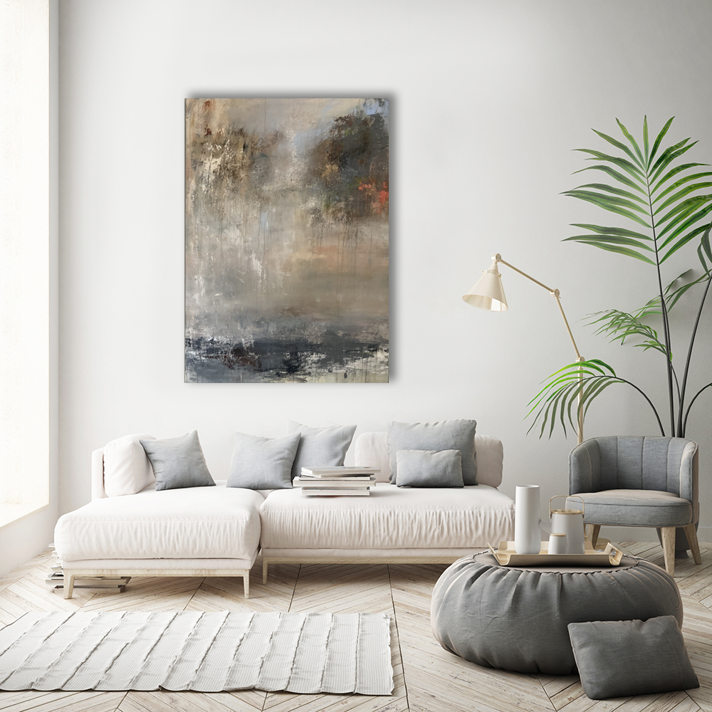 Mediation staand abstract schilderij Hennie van de lande