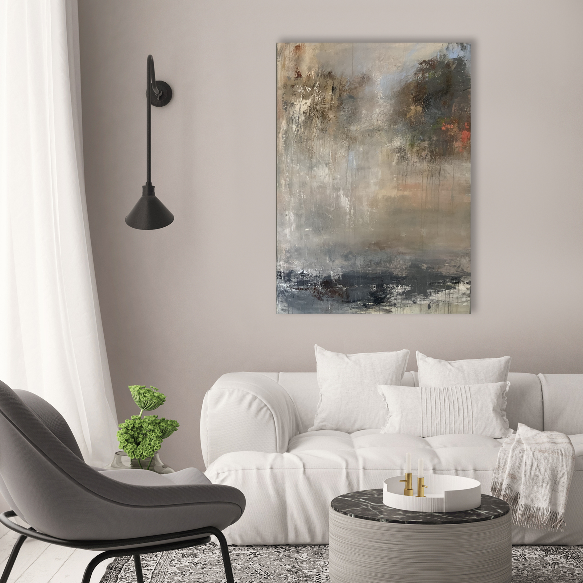 Mediation Staand rustig abstract schilderij Kunstgalerie Bijzonder